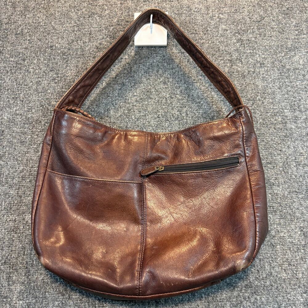 Boulder Ridge Brown Full Grain Cowhide Leather Hobo Shoulder Bag Purse